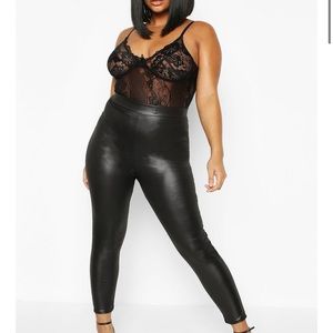 Boohoo Plus PU High Waisted Leggings